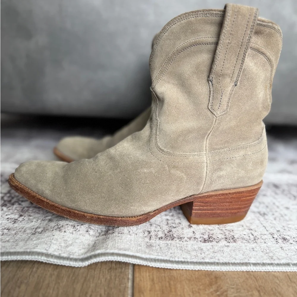 Tecovas Lucy Women's Grey Suede Ankle Boots 9.5 - Picture 3 of 11